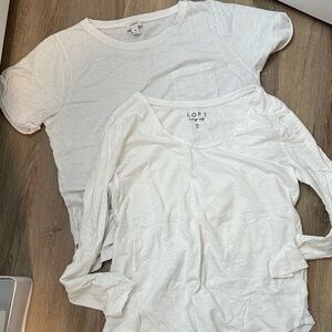 JCrew short sleeve and Loft long sleeve tshirts size medium bundle